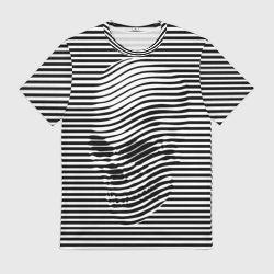 Мужская футболка 3D Череп - оптическая иллюзия