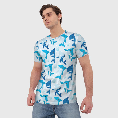 Мужская футболка 3D Акулы, цвет 3D печать - фото 3