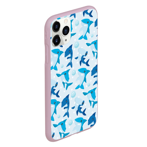Чехол для iPhone 11 Pro матовый Акулы, цвет розовый - фото 3