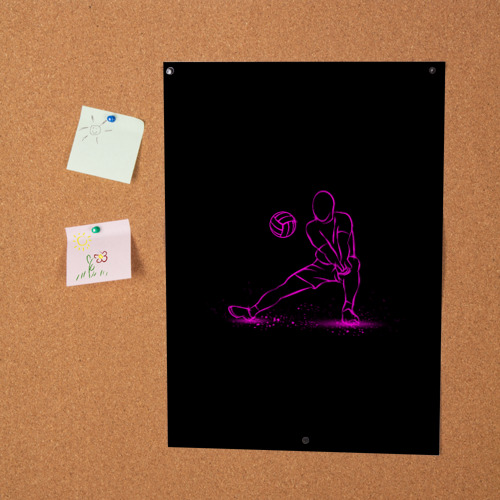 Постер Volleyball in neon - фото 2
