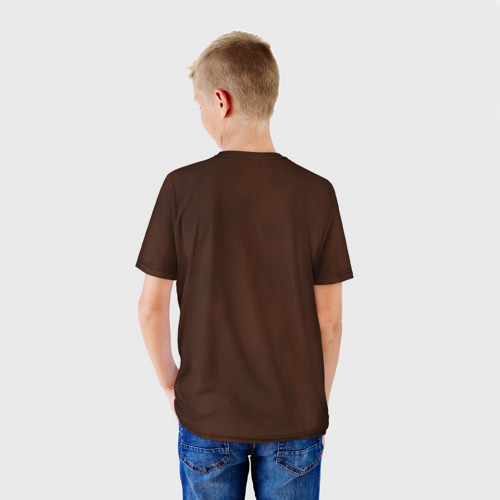 Детская футболка 3D с принтом Орангутанг BigFace, вид сзади #2