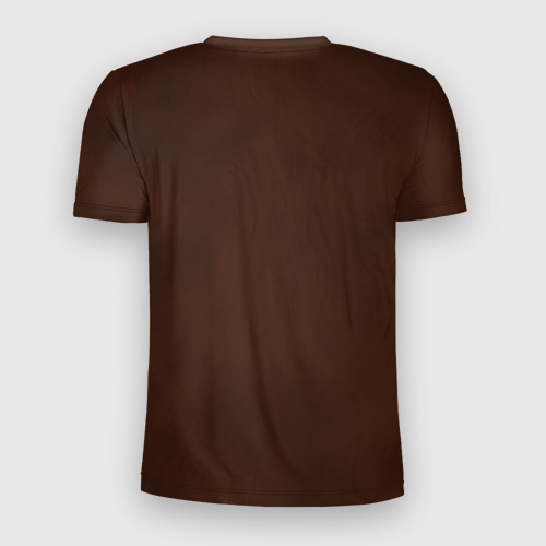 Мужская футболка 3D Slim с принтом Орангутанг BigFace, вид сзади #1