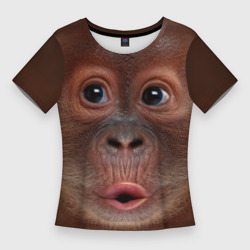 Женская футболка 3D Slim Орангутанг BigFace