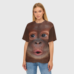 Женская футболка oversize 3D Орангутанг BigFace - фото 2