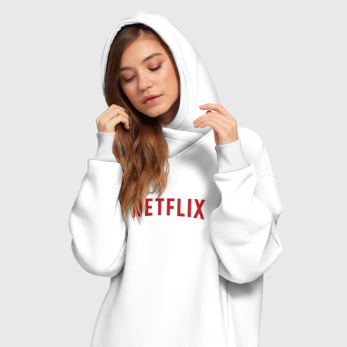 Платье-худи хлопок Netflix, цвет белый - фото 3