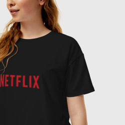 Женская футболка хлопок Oversize Netflix - фото 2