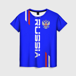 Женская футболка 3D Russia надпись и герб