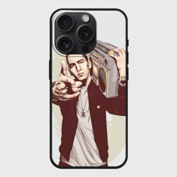 Чехол силиконовый для Apple iPhone 15 Pro Мax матовый Eminem Art