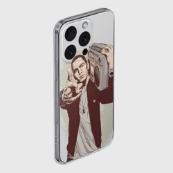Чехол для iPhone 16 Pro силиконовый с защитой камеры Eminem Art - фото 2
