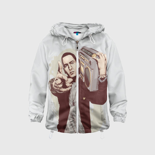 Детская ветровка 3D Eminem Art, цвет белый