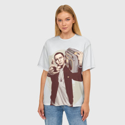 Женская футболка oversize 3D Eminem Art - фото 2