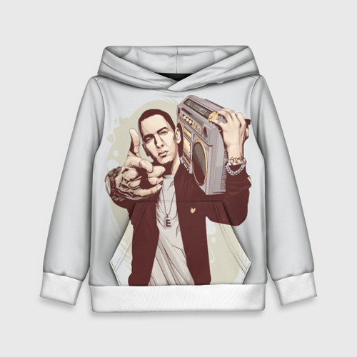 Детская толстовка 3D Eminem Art, цвет белый