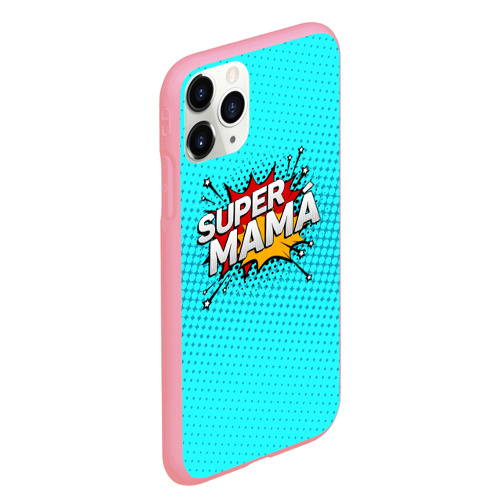 Чехол для iPhone 11 Pro Max матовый Супер мама, цвет баблгам - фото 3