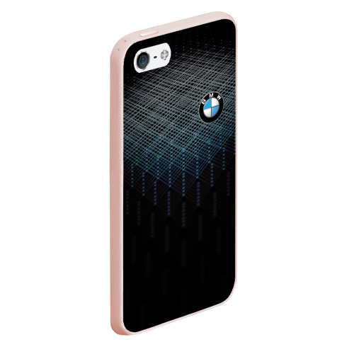 Чехол для iPhone 5/5S матовый BMW line pattern, цвет светло-розовый - фото 3
