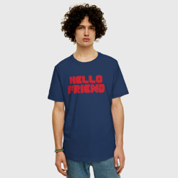 Мужская футболка хлопок Oversize Hello Friend - фото 2