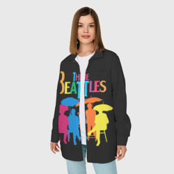 Женская рубашка oversize 3D The Beatles - фото 2