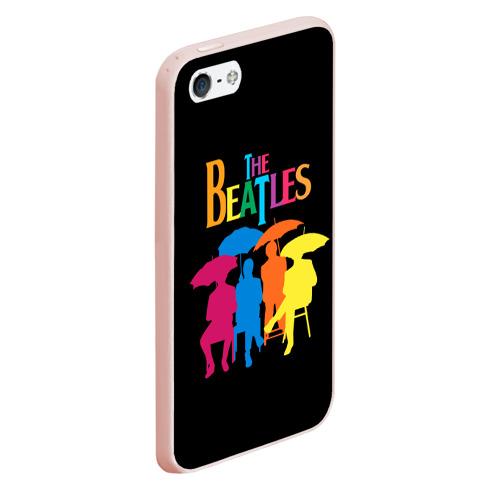Чехол для iPhone 5/5S матовый The Beatles, цвет светло-розовый - фото 3