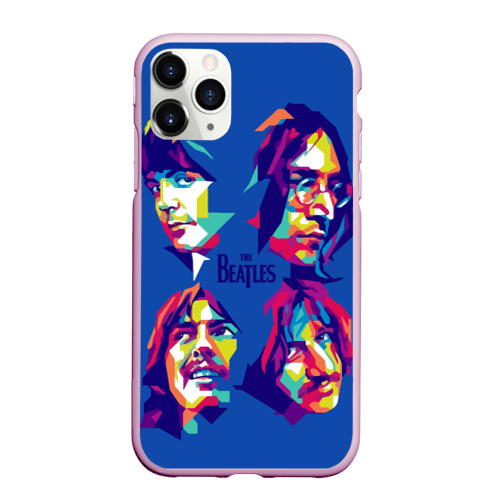 Чехол для iPhone 11 Pro Max матовый The Beatles, цвет розовый