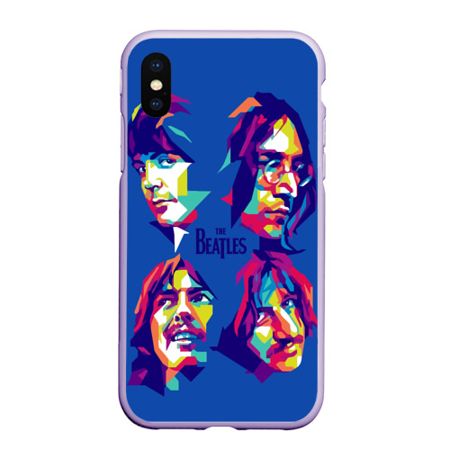 Чехол для iPhone XS Max матовый The Beatles, цвет светло-сиреневый