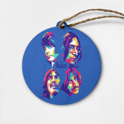 Деревянная игрушка круг The Beatles pop art