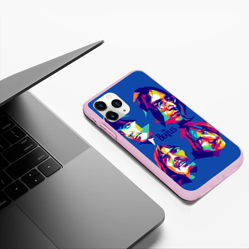 Чехол для iPhone 11 Pro Max матовый The Beatles, цвет розовый - фото 5