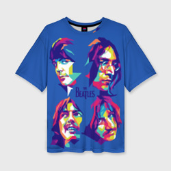 Женская футболка oversize 3D The Beatles