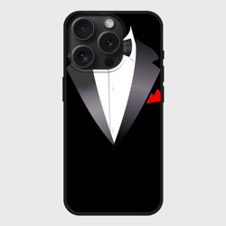 Чехол силиконовый для Apple iPhone 15 Pro Мax матовый Смокинг