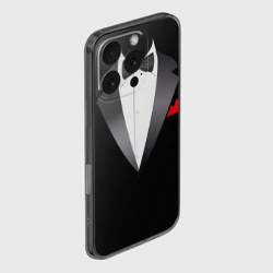 Чехол для iPhone 16 Pro силиконовый с защитой камеры Смокинг - фото 2