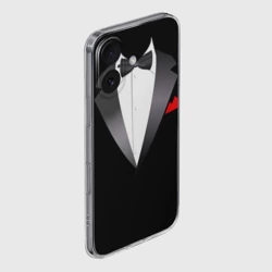 Чехол для iPhone 16 силиконовый с защитой камеры Смокинг - фото 2