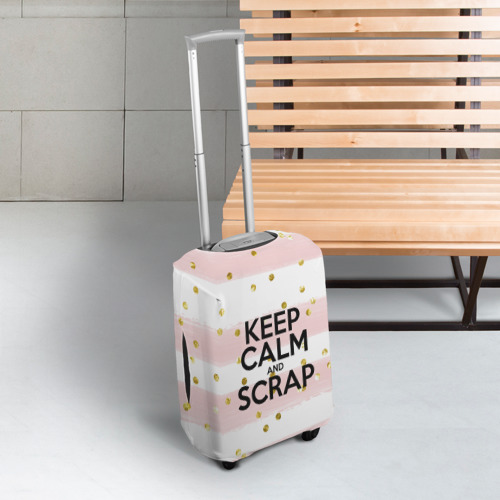 Чехол для чемодана 3D Keep calm and scrap, цвет 3D печать - фото 3