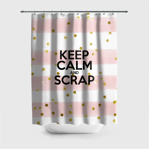 Штора 3D для ванной Keep calm and scrap