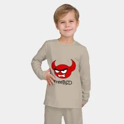 Детская пижама с лонгсливом хлопок FreeBSD демон - фото 2