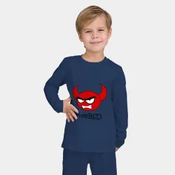 Детская пижама с лонгсливом хлопок FreeBSD демон - фото 2