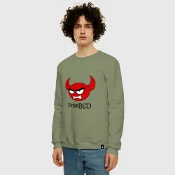 Мужской свитшот хлопок FreeBSD демон - фото 2