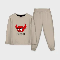 Детская пижама с лонгсливом хлопок FreeBSD демон