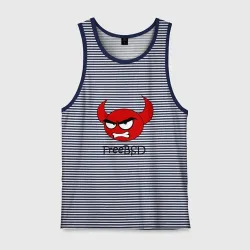 Мужская майка хлопок FreeBSD демон