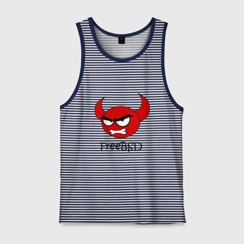 Мужская майка хлопок FreeBSD демон