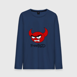 Мужской лонгслив хлопок FreeBSD демон