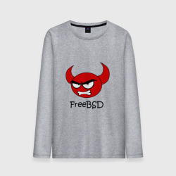 Мужской лонгслив хлопок FreeBSD демон