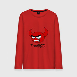 Мужской лонгслив хлопок FreeBSD демон