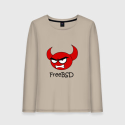 Женский лонгслив хлопок FreeBSD демон