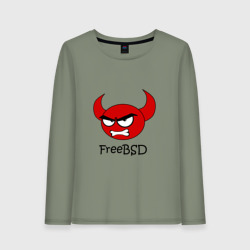 Женский лонгслив хлопок FreeBSD демон