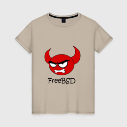 Женская футболка хлопок FreeBSD демон