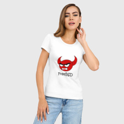 Женская футболка хлопок Slim FreeBSD демон - фото 2