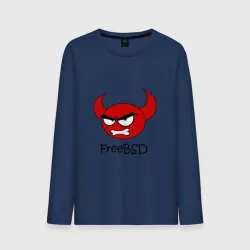 Мужской лонгслив хлопок FreeBSD демон