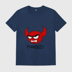 Мужская футболка хлопок FreeBSD демон