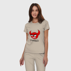 Женская пижама хлопок FreeBSD демон - фото 2