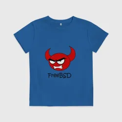 Детская футболка хлопок FreeBSD демон