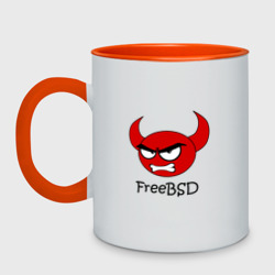 Кружка двухцветная FreeBSD демон