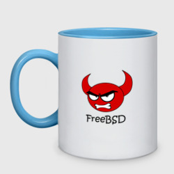 Кружка двухцветная FreeBSD демон